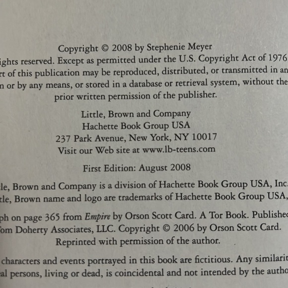 Breaking Dawn, First Edition August 2008 - Picture 5 of 6